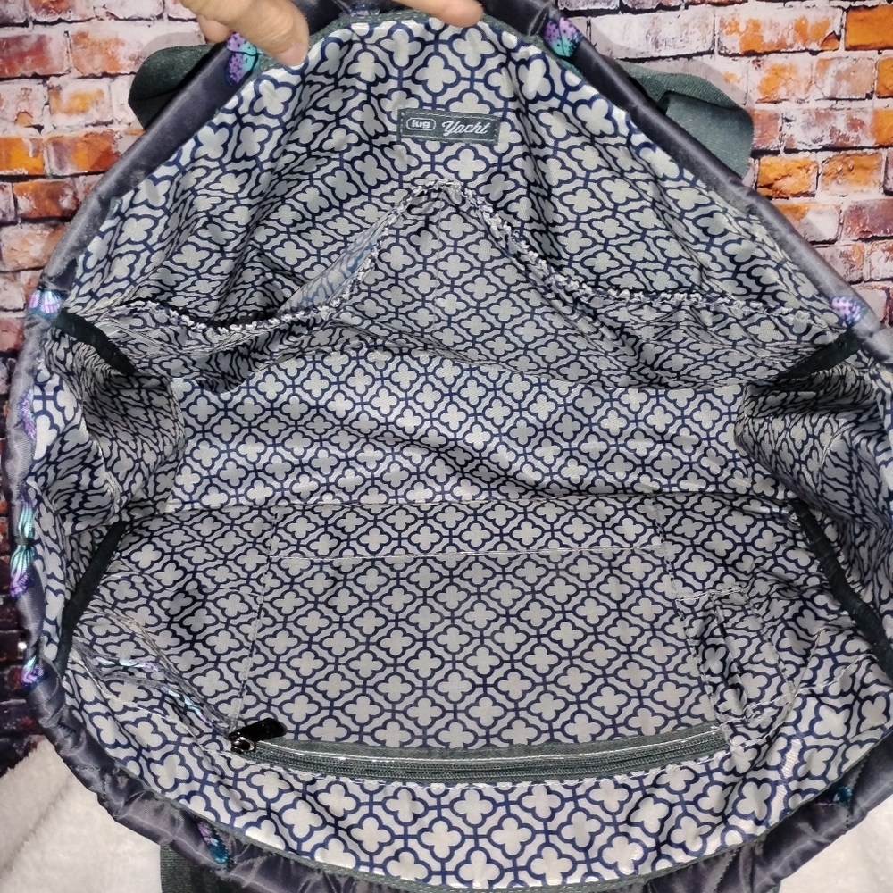 Lug Yacht Carry-All Tote Bag Travel  Butterfly Grey OBO - Picture 9 of 13